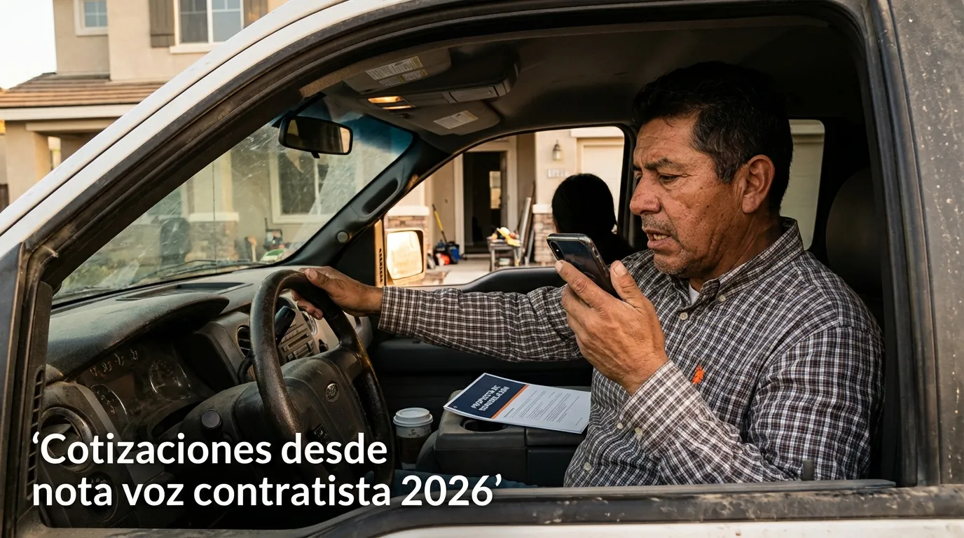 Cotizaciones desde nota voz contratista 2026