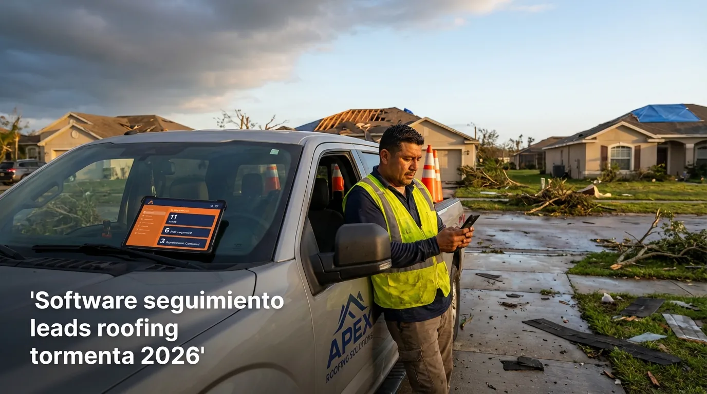 Software seguimiento leads roofing tormenta 2026